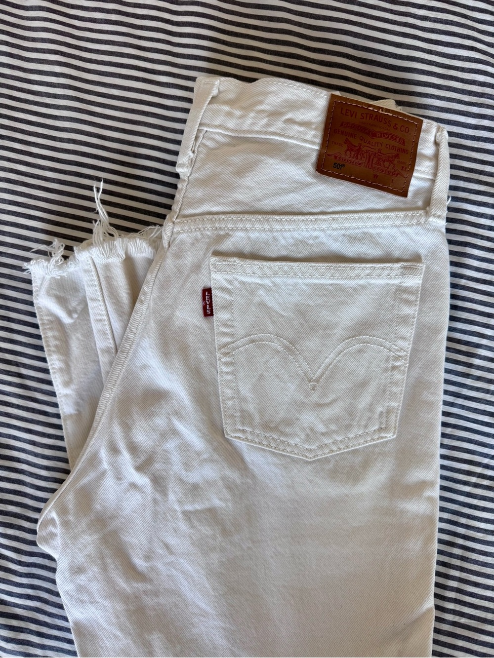 Levi's 501 Women's White High-Rise Straight Jeans